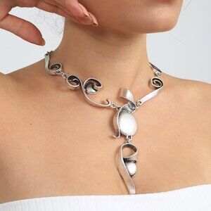 Antique Silver Plated Drop Pendant Musical Necklace